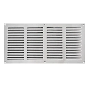 Edelstahl Belüftung Grille 400mm x 200mm Fliegengitter Flach Louvre Kanal Deckel - Bild 1 von 2