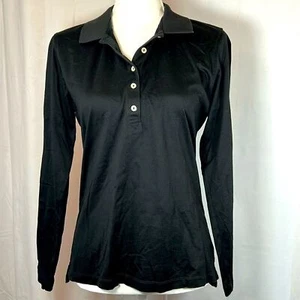 PETER MILLAR Women’s Long Sleeve Black Golf Athletic Career Polo Shirt Size Med - Picture 1 of 7