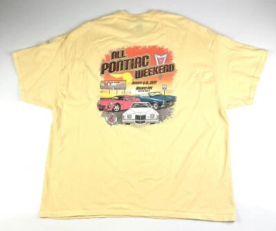 Camiseta para hombre Pontiac Classic Car Show amarilla gráfica talla 3XL Foto 1 de 4