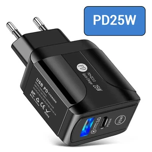25W 5A Schnelle Doppelt USB Ladegerät Typ C Netzteil Adapter Für Samsung Handy - Bild 1 von 8