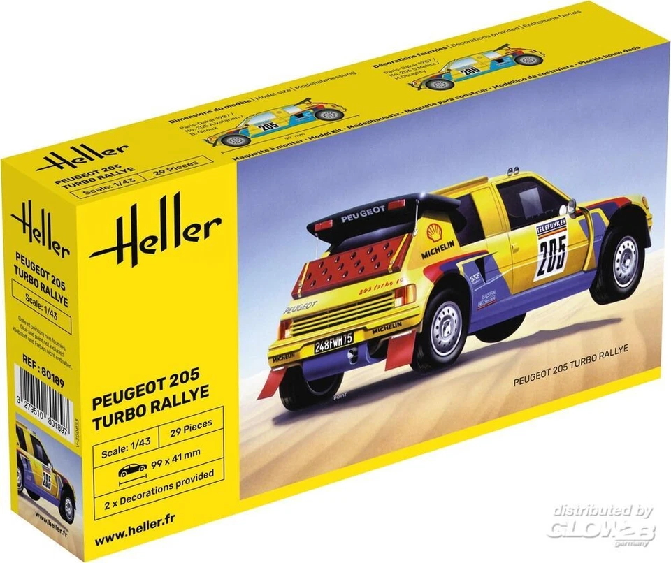 Heller: Peugeot 205 Turbo Rally in 1:43 [1000801890] - Immagine 1 di 1