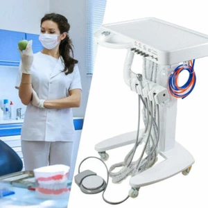 Portable Mobile Dental Delivery Unit System Cart Treatment Compressor 4-Hole USA - Picture 1 of 12