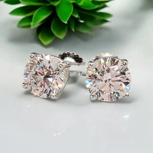 4.00 Ct E VS1 Round Lab Grown Platinum Diamond Stud Earrings IGI Certified - Picture 1 of 6