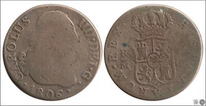 Spain Carlos IV 2 Reales 1806 FA Madrid Ag RC / VG 977 - Picture 1 of 1