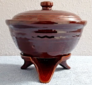 Vintage Marcrest Oven Proof Ovenproof Bowl w/ Lid and Warming Stand - Daisy Dot - Picture 1 of 10