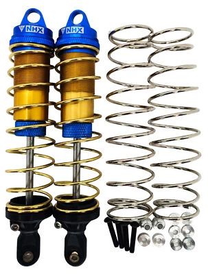 Amortiguadores de aluminio ajustables NHX RC 133 mm (2) para 1/8 Arrma Traxxas Hobao - azul Foto 1 de 3