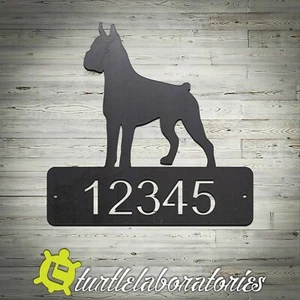 Letrero personalizado de dirección de casa para perro boxeador casa de correo perro mascota conmemorativa - Imagen 1 de 5