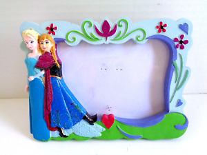 Disney Frozen Resin Picture Frame w/3D Elsa Anna Holds 4"x 6" Photo