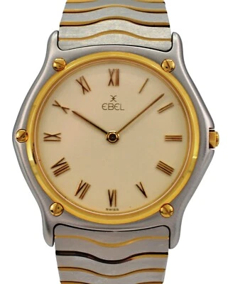 Men's 34mm Ebel Classic Wave Two Tone Beige Dial Swiss Quartz Watch Ref: 181903! - Image 1 of 4