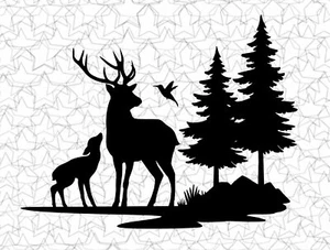 Deer With His Baby Decal Vinyl Sticker Tattoo Loving Camping For Camper RV Trave - Bild 1 von 10