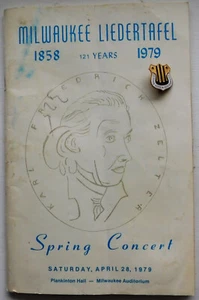 '79 MILWAUKEE LIEDERTAFEL BOOKLET MIT GESANG VEREIN OESTERREICH ANSTECKNADEL - Bild 1 von 9
