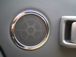 Chrome interior DOOR SPEAKER RING trim for Range Rover L322 2002-2005 pair - Picture 1 of 4