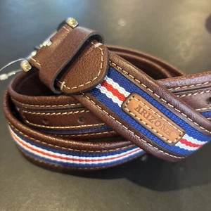 University of Arizona Canvas / Leather Stripe Belt Size 32 by Jack Mason $70 - Picture 1 of 5