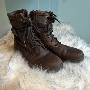Botas impermeables de cuero marrón castaño UGG Kesey para mujer talla 7,5 EU 38,5 - Imagen 1 de 11