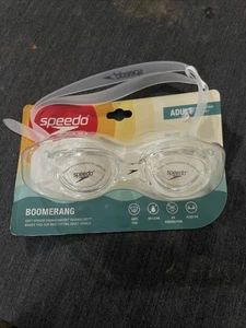 Speedo STYLISCHE KLARE BUMERANG-BRILLE FÜR ERWACHSENE ANTIFOG KEIN AUSLAUFEN UV-SCHUTZ - Bild 1 von 3