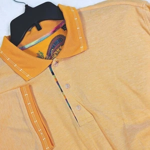 Robert Graham Polo Shirt Mens Large Short Sleeve Orange - Picture 1 of 14
