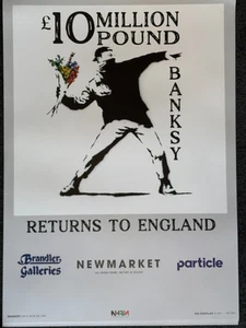 Banksy £10 million Love is in the Air Limited EDition Poster Newmarket Particle - Picture 1 of 3