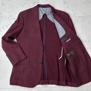 Hackett x Loro Piana Fabric Tailored Unlined Burgundy 2-B Jacket Mens 38 M - Picture 1 of 16