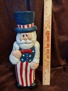 RARE EDDIE WALKER TALL PATRIOTIC SANTA UNCLE SAM JULY 4TH FIGURINE STARS STRIPES - Picture 1 of 8