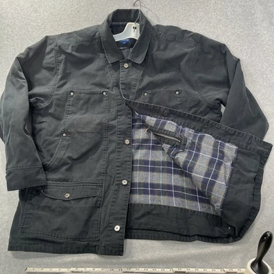 Abrigo Chaqueta Vintage Alta Sierra Granero XXL Negro Pato Lona Tareas Manta Forrada Foto 1 de 4