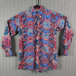 Vintage Saddlebrook Western Wear Button Down Shirt Mens Small Aztec Cowboy Retro - Imagen 1 de 17