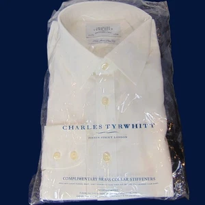Charles Tyrwhitt Non-Iron Slim Fit Dress Shirt 16.5 White Jermyn Street (New) - Picture 1 of 7