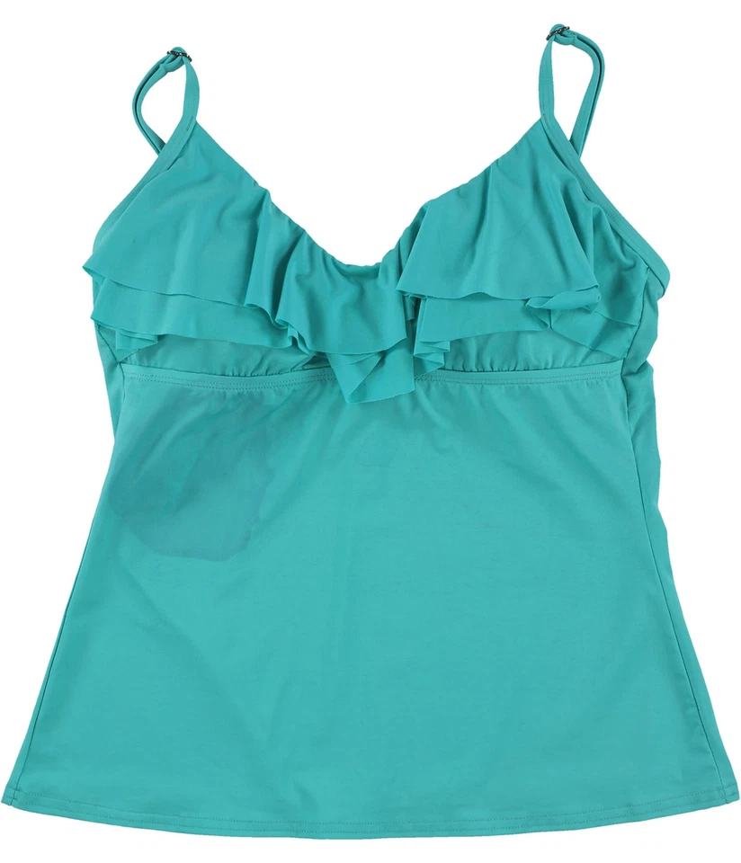 Camiseta de baño Tankini Kenneth Cole para mujer en capas, verde, M Foto 1 de 1