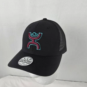 Hooey Trucker Hat Sterling Black Snapback Maroon Grey Hooey Logo 2206T-BK NWT - Picture 1 of 10