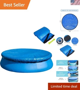10Ft Durable Solar Pool Cover Protector - Waterproof Round Heat Blanket - Picture 1 of 9