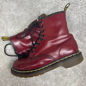 Doc Martens AirWair Boots Women's 7  Burgundy Academia Grunge 11821 - Picture 1 of 22