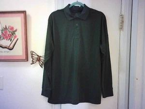 Propper- Green Polyester Stretchy Knit Long Sleeve Polo Shirt - Size M - Picture 1 of 6
