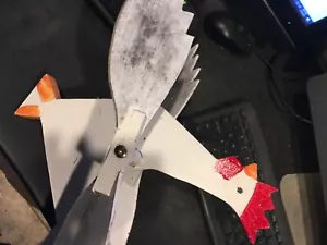 Wood rooster wind turbine, decoration - Picture 1 of 4