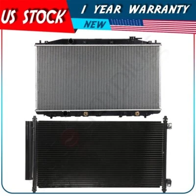 Radiator and AC Condenser Kit For 08 2009 2010 2011 12 Honda Accord - Image 1 of 4