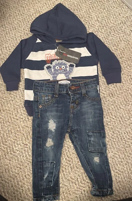 Kids Headquarters - Sudadera nueva con jeans ajustados C&A. 6-9 meses Foto 1 de 4