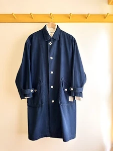 HAI SPORTS GEAR by Issey Miyake Vintage Indigo Canvas Shop Coat Trench Jacket - Bild 1 von 10