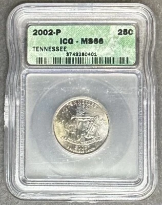 2002-P Tennessee Quarter ICG MS-66, Buy 3 Items, Get $5 Off!! - Image 1 of 2