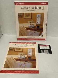 Husqvarna Viking Embroidery 114 Disk Book CLASSIC FASHION Widell Designer 1 & PC - Picture 1 of 6