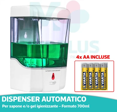DISPENSER AUTOMATICO EROGATORE GEL IGIENIZZANTE SAPONE MAXI 700ML SENZA CONTATTO