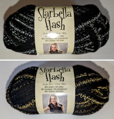 2 Skeins Starbella Flash STARRY & GILDED 6 super bulky yarn PREMIER YARNS - Image 1 of 4