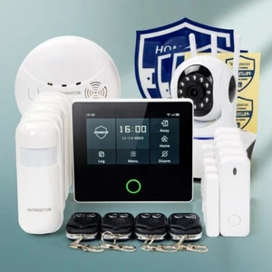 Sistema de alarma HOMSECUR inalámbrico WIFI 4G SMS marcación automática antirrobo intruso cámara IP - Imagen 1 de 18