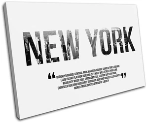 Tipografía local de las áreas de Nueva York LIENZO ARTE PARED impresión imagen VA - Imagen 1 de 1