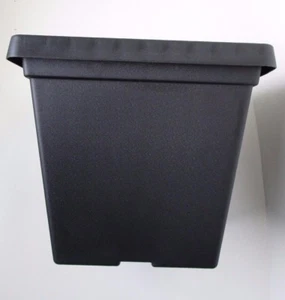 11" BLACK SERENE SQUARE PLASTIC PLANTERS - Set of 2 - pots flower planter - Picture 1 of 4