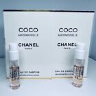 2 Chanel Coco Mademoiselle Eau de Parfum Sample Spray Vial 1.5ml/0.05oz Each