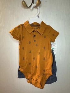 Body due pezzi Carters nuovo con etichette pantaloncini primavera estate autunno outfit bambino ragazzo 9m - Foto 1 di 6