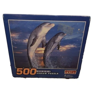 Dancing Dolphins Jigsaw Puzzle 500 Piece According To Hoyle 2003 New Sealed Box - Picture 1 of 6
