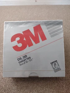 1989 Vintage 3M IBM Formatted Double Density DS DD Diskettes Box of 10 SEALED - Photo 1/1