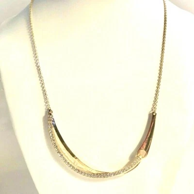 Collar para mujer Charter Club barra frontal piedra pavé tono dorado 16", dorado Foto 1 de 4