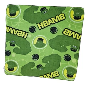 Marvel Hulk Smash Baby Blanket Green Receiving Fleece Avon 2015 29 X 30 Rare - Picture 1 of 10