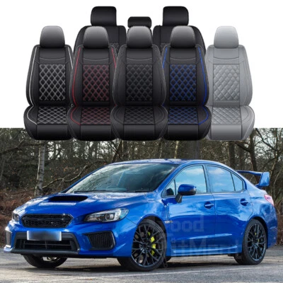 For Subaru WRX STI Impreza Car Seat Covers Leather Front Rear Cushion Protector - Image 1 of 4