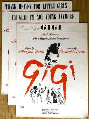 1958 GIGI three Hollywood film sheet music LESLIE CARON and MAURICE CHEVALIER - Image 1 of 4
